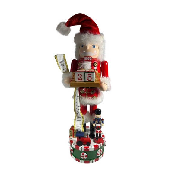 Christmas Nutcracker Santa Music Box w/Changeable Christmas Countdown Holder 16” - Picture 6 of 12